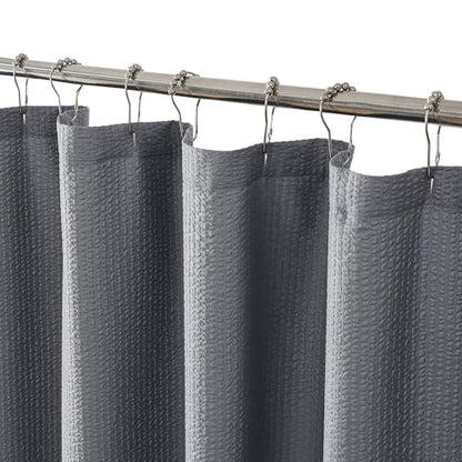 Stall Shower Curtain 48X72 inch, Embossed Textured Fabric Shower Curtain for Bathroom - Soft Cloth & Hotel Spa, Water Repellent, Machine Washable Bathroom Curtain, Grey - color: Grey, size: 48"W x 72"L (Pack of 1)