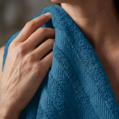 RIVERSIDE Pack of 2 Extra Large Bath Sheets 35 x 70 Inches, 100% Ring Spun Cotton, Hotel Quality, Oversized Bath Towels, Super Soft, Highly Absorbent & Quicker to Dry, Blue Opal - color: Blue Opal, size: Bath Sheets (PK 2)