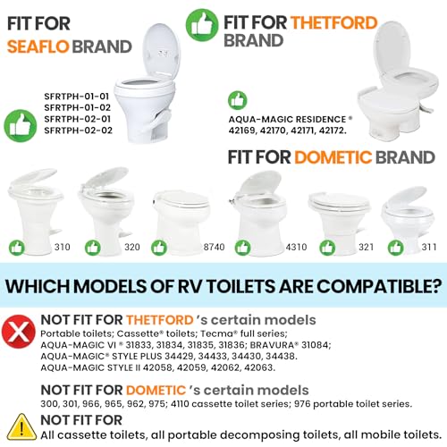 RV Bidet Toilet Seat Attachment, Support for SEAFLO, RV Bidet for Camper Toilet with Dual Nozzles, Self/Rear/Front Cleaning, Non-Electric, Adjustable Water Pressure, Fresh Water - color: Chrome Knob