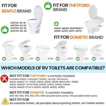 RV Bidet Toilet Seat Attachment, Support for SEAFLO, RV Bidet for Camper Toilet with Dual Nozzles, Self/Rear/Front Cleaning, Non-Electric, Adjustable Water Pressure, Fresh Water - color: Chrome Knob