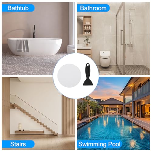 PATIKIL Bathtub Non Slip Stickers, 6 Pack Safety Shower Floor Anti Slip Stickers with Adhesive Decals Scraper for Bath Tub Shower Floor Stair, Clear - color: Clear