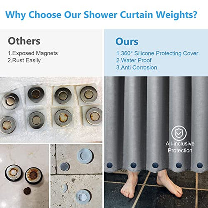 VANZAVANZU 10 Pairs Shower Curtain Weights, Silicone Wrapped Magnets, Heavy Duty Magnets Prevent Curtain Liner from Blowing, Rust-Free, Navy Blue - color: Dark Blue, size: 1.2"W x 1.2"L (Pack of 10)