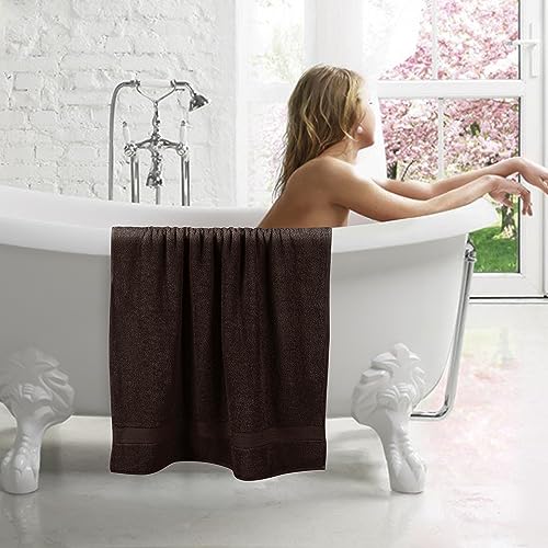 GLAMBURG 700 GSM Premium 2-Pack Oversized Extra Large Bath Sheet Set - 100% Combed Cotton - 2 Bath Sheet 35x70 - Luxury Hotel & Spa Quality - Durable Ultra Soft Highly Absorbent - Chocolate Brown - color: Chocolate Brown, size: 2 Pack 700 GSM Bathsheet