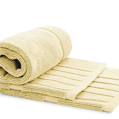 White Classic Luxury Bath Mat Floor Towel Set - Absorbent Cotton Hotel Spa Shower/Bathtub Mats [Not a Bathroom Rug] 22"x34" | 2 Pack | Beige - color: 08: Beige