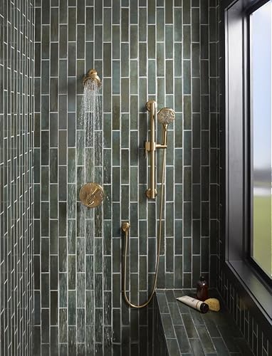 Gerber SteadyStyle 8-Spray Round Wall Bar Shower Kit with Hand Shower - color: Brushed Bronze