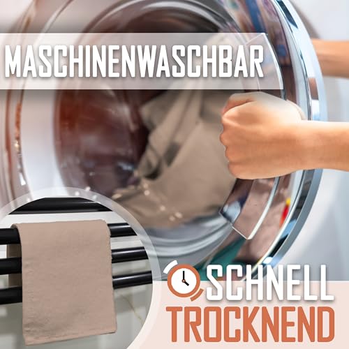 Set of 10 Washcloths Made of 100% Cotton - Soft and Absorbent Face and Hand Towels - Practical for Bathroom and Kitchen - 12 x 12 in (Sand) - color: Sand