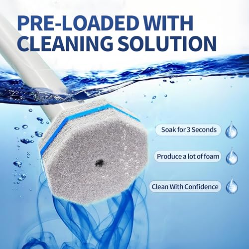 Toilet Bowl Cleaner Wand Refills Compatible with CLOROX, 20 Count Disposable Toilet Brush Refills, Replacement Heads for Toilet Cleaning System, Blue - style: 20 refflls（Without handle）