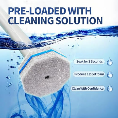 Toilet Bowl Cleaner Wand Refills Compatible with CLOROX, 20 Count Disposable Toilet Brush Refills, Replacement Heads for Toilet Cleaning System, Blue - style: 20 refflls（Without handle）