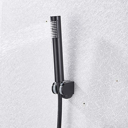 Thermostatic Bathtub Faucet with Handheld Shower Brass Black Shower System Wall Mounted Bathtub Mixer Taps for Bathroom
