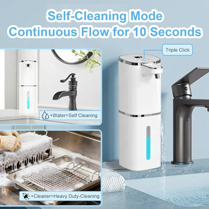 OHIFAST Automatic Liquid Soap Dispenser Touchless, USB Rechargeable Smart Hand Soap Dispenser, 9-Level Adjustable, Physical Button Operation, 13.5oz/400mL Wall Mounted for Bathroom Kitchen Dish Soap - style: LV9-Liquid