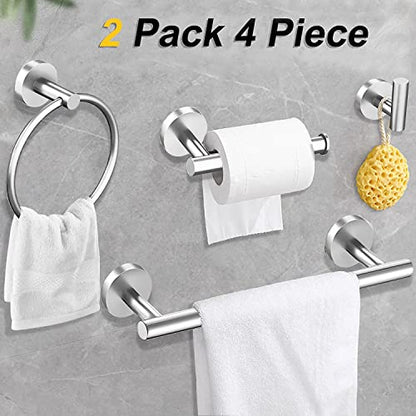 Cilee 10 Piece Brushed Nickel Bathroom Accessories Set, 16 inch Brushed Nickel Bathroon Hardware Set Towel Bar Ring Toilet Paper Holder Robe Towel Hook SUS304 Stainless Steel - color: Brushed Nickel, size: 16inch