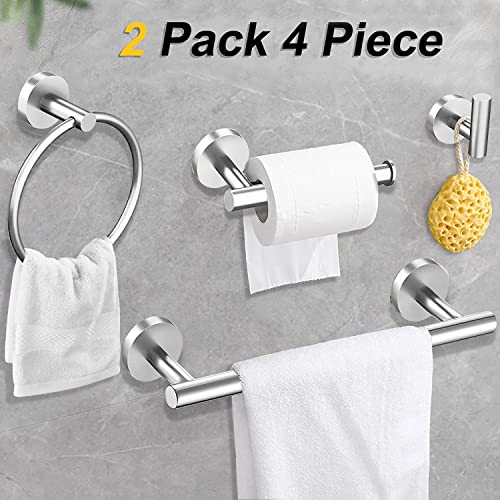 Cilee 10 Piece Brushed Nickel Bathroom Accessories Set, 16 inch Brushed Nickel Bathroon Hardware Set Towel Bar Ring Toilet Paper Holder Robe Towel Hook SUS304 Stainless Steel | Brushed Nickel Bathroon Hardware Set Towel Bar Ring Toilet Paper Holder Robe T