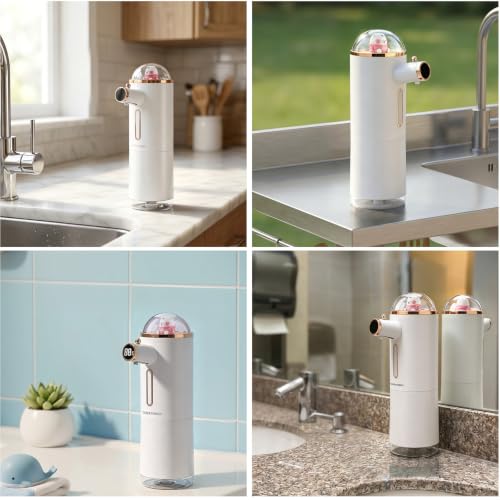 Automatic Liquid Soap Dispenser Touchless, USB Rechargeable Smart Hand Soap Dispenser, 13.5oz/400ml, Wall Mounted for Kitchen Bathroom Family (White)The table should be laid flat; it cannot be hung up - color: White
