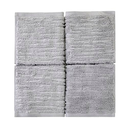 SKL Home CloudSoft Cotton Luxury 4 Pc Wash Set for Bath & Gift, Gray - color: Gray, style: Wash Cloths (Set of 4)
