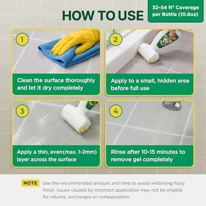 Non Slip Bathroom Floor Treatment, Anti Slip Gel for Shower & Tile Floors, Slippery Floor Solution, 10.6 oz