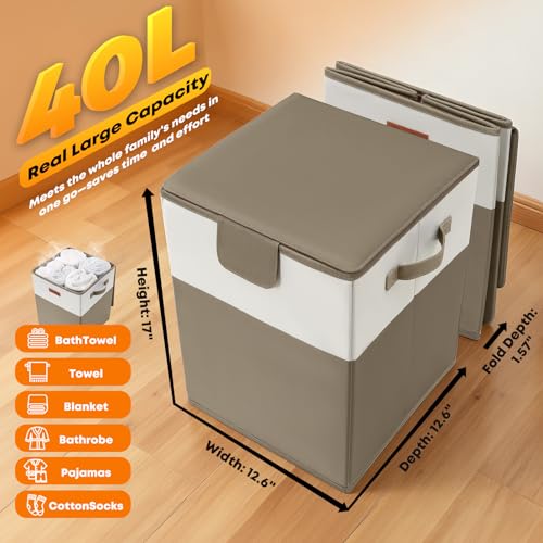 Towel Warmer, 40L Large Towel Warmer for Bathroom, Portable Towel Heater Bucket with Auto Shut Off, Electric Hot Towel for Spa,Blanket,Baby,Bathrobe,Oversized Towels