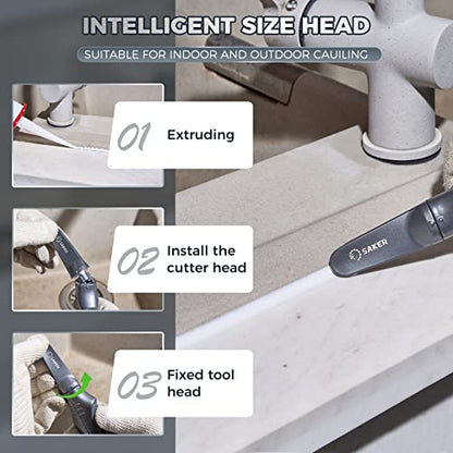 Saker Caulking Tool Kit-Aluminum 4 in 1 Sealant Finishing Tool Grout Remove Scraper Caulk Remover Glass Glue Angle Scraper for Bathroom,Kitchen,Floor,Window,Sink Joint,Frames Seal Silver - style: Aluminum Set