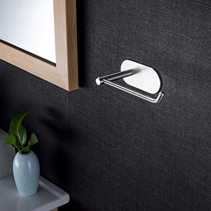 ZUNTO Hand Towel Holder for Bathroom, Self-Adhesive Hand Towel Rack for Wall - No Drilling Towel Ring SUS 304 Stainless Steel Brushed Silver