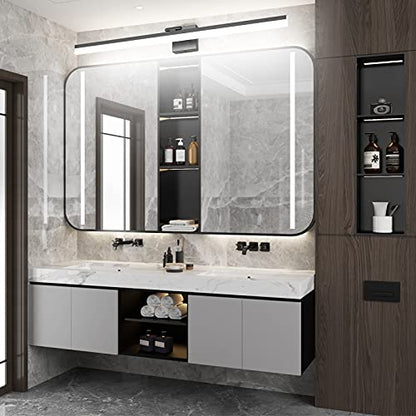 Ralbay 40" Modern LED Matte Black Bathroom Vanity Light 24W Adjustable Black Vanity Lighting Modern LED Bathroom Vanity Light Fixtures Over Mirror (6000K Cool White Light) - color: Black, size: 40 inch