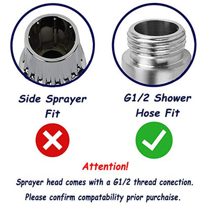Stainless Steel Sprayer Head-Bidet Spray w/Brushed Chrome Finish - Cloth Diaper Shattaf - Pet Wash - style: Stright