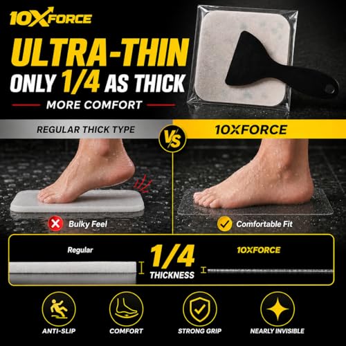 [Made in Korea] Ultra-Thin Bathtub Non Slip Stickers - Diamond Grip Non Slip Bathtub Stickers with Strong Adhesive for Elderly and Safety Use (10)