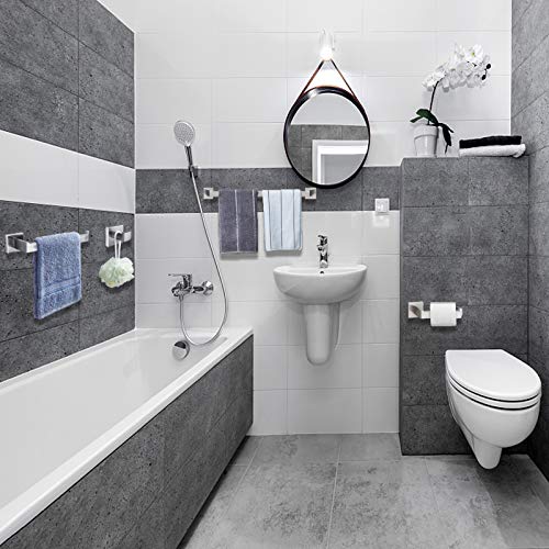 Nolimas Brushed Nickel Bath Hand Towel Bar Single Bars Towel Ring Classic Wall Mounted SUS304 Stainless Steel Bathroom Square Towel Rack Toilet Kitchen Towel Shelf Single Layer