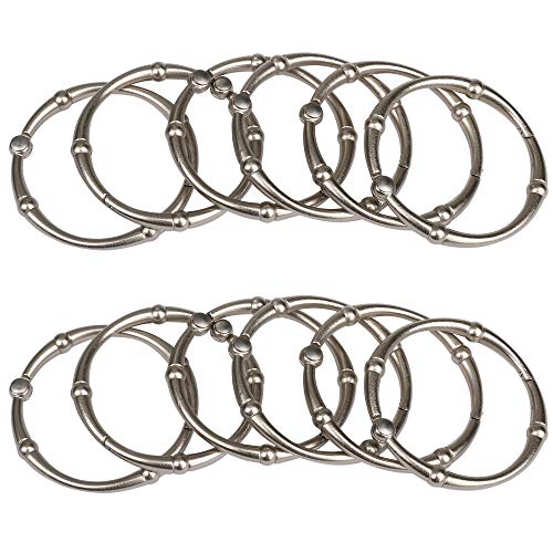 Rust-Proof Zinc Shower Curtain Hooks with Clasp Closure, Shower Hooks Hangers for Bathroom, Kitchen Utensils, Curtains, Clothing, Towels etc - Set of 12, Brushed Nickel - color: Brushed Nickel