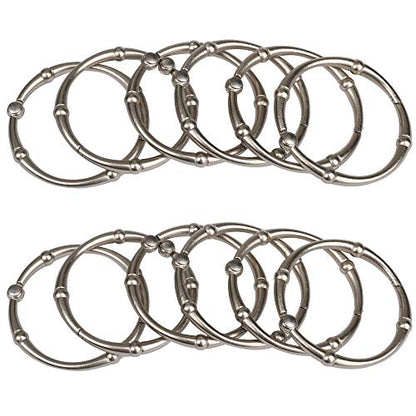 Rust-Proof Zinc Shower Curtain Hooks with Clasp Closure, Shower Hooks Hangers for Bathroom, Kitchen Utensils, Curtains, Clothing, Towels etc - Set of 12, Brushed Nickel - color: Brushed Nickel