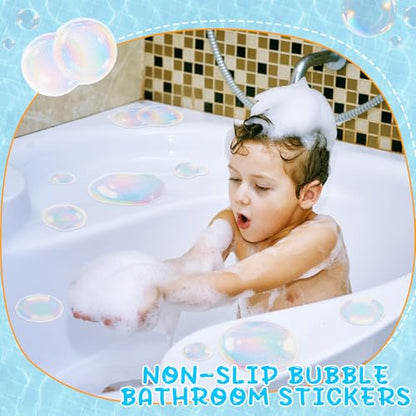Fullhawl 30 Pcs Clear Bubble Non Slip Shower Stickers, Bathtub Safety | 30 Clear Bubble Stickers, Low Profile Design Blends With Any Bathroom, Adds Grip Protection Without Blocking Style - style: Clear Bubble