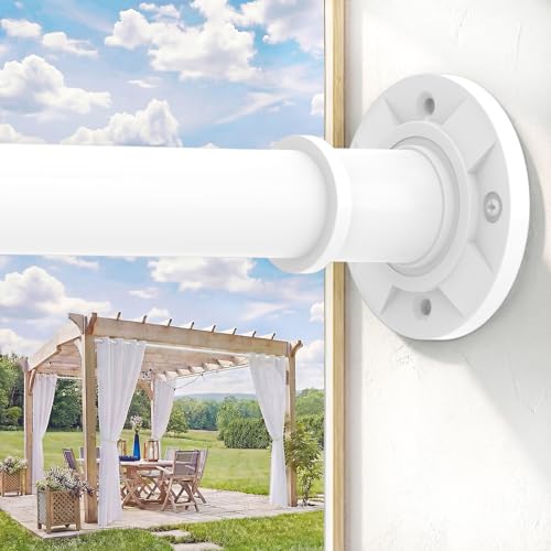 Shower Curtain Rod 31-100 In Adjustable Pole Heavy Duty White Tension Rods Spring Drilling and No Drilling Shower Rod for Bathroom Window Anti-Slip Never Rust - color: White, size: 31-100"