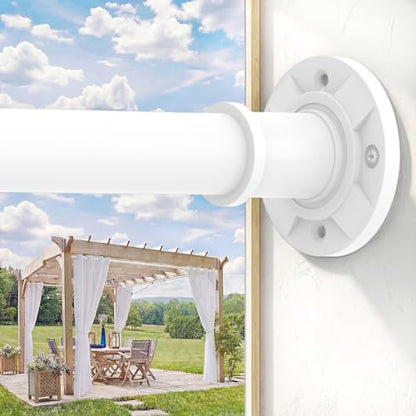 Shower Curtain Rod 31-100 In Adjustable Pole Heavy Duty White Tension Rods Spring Drilling and No Drilling Shower Rod for Bathroom Window Anti-Slip Never Rust - color: White, size: 31-100"