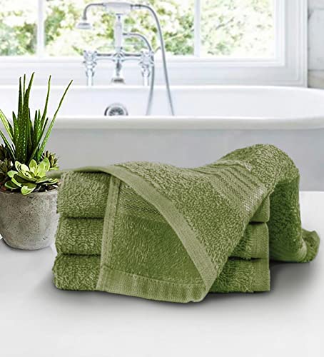 Ultra Soft Cotton Washcloths, Contains 12 piece Face Cloths 12x12 inch, Ideal for Everyday use Face Towels, Compact & Lightweight Multi Purpose Washcloths - Kiwi Green - color: Kiwi, size: 12 Pack Washcloths