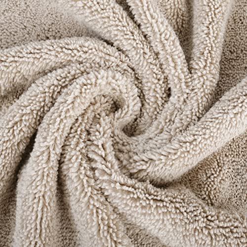 POLYTE 330 GSM Poly Blend Microfiber Quick Dry Bath Towel, 30x57 in, 4 Pack - color: Beige