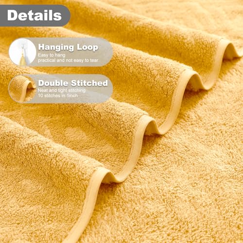 Smuge 18-Piece Bath Towel Set, Include 6 Bath Towel Sheets, 6 Hand Towels and 6 Washcloths - Highly Absorbent Quick Dry 100% Microfiber,Ultra Soft Bathroom Towel Set (Ginger) - color: Ginger, size: 18 Pcs Bath Towel Set