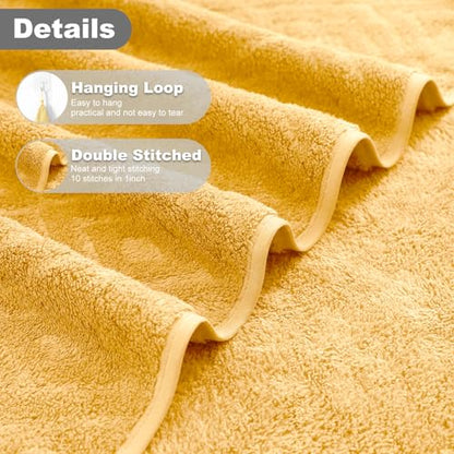 Smuge 18-Piece Bath Towel Set, Include 6 Bath Towel Sheets, 6 Hand Towels and 6 Washcloths - Highly Absorbent Quick Dry 100% Microfiber,Ultra Soft Bathroom Towel Set (Ginger) - color: Ginger, size: 18 Pcs Bath Towel Set