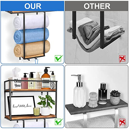 Towel Rack Wall Mounted - Space-Saving Design for Small Bathrooms | Versatile Organizer for Towels, Blankets, and More - Ideal for RVs and Hotels