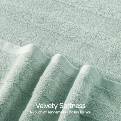 REDKISS Luxury Viscose from Bamboo Bath Towels, Ultra Soft, 28x55 in, Green | 2 Pack, Super Absorbent & Quick Drying, 50% Viscose from Bamboo, 50% Cotton, Large Towels for Bathroom Perfect for Daily Use - color: Green