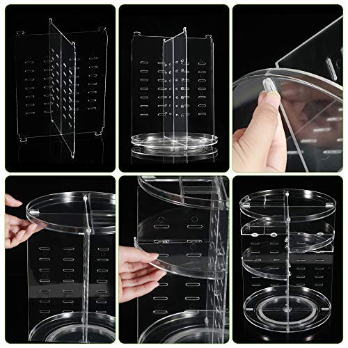 COYAHO 360 Rotating Makeup Organizer, Spinning Countertop, Cosmetic Holder Shelf, Make Up Organizers and Storage for Bedroom, Transparent