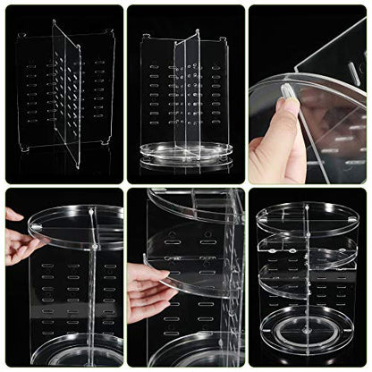 COYAHO 360 Rotating Makeup Organizer, Spinning Countertop, Cosmetic Holder Shelf, Make Up Organizers and Storage for Bedroom, Transparent