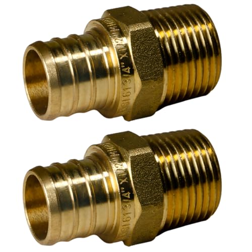 XFITTING 3/4 inch Pex x 1/2' Male NPT Adapter, 24-4-5=2X, 2 Pieces - size: 3/4" Pex x 1/2" Male