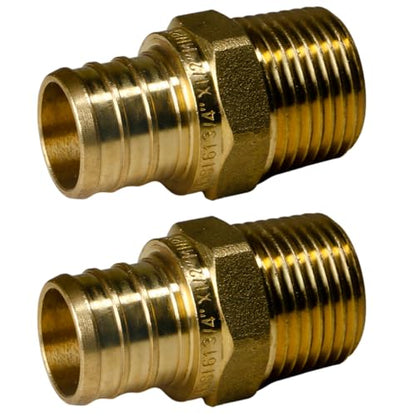 XFITTING 3/4 inch Pex x 1/2' Male NPT Adapter, 24-4-5=2X, 2 Pieces - size: 3/4" Pex x 1/2" Male