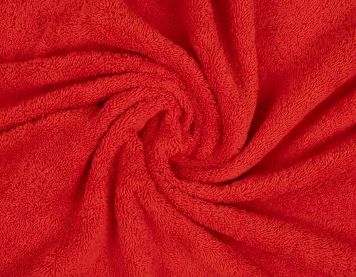 American Soft Linen 100% Cotton Luxury Turkish Towels, 6 Piece Towel Set | Soft Absorbent Quick Dry OEKO Tex Standard 100 Certificated Durable Machine Washable Premium Hotel Quality - color: Red