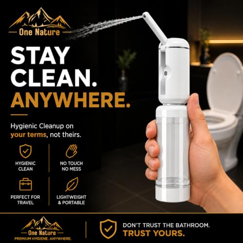 Travel Bidet, Portable Bidet Sprayer ONE NATURE 500mL/m IPX6 Waterproof Electric High Pressure Handheld Bidet Sprayer USB-C Rechargeable for Women Men Baby Bidet Peri Bottle Postpartum Clean - color: Grey
