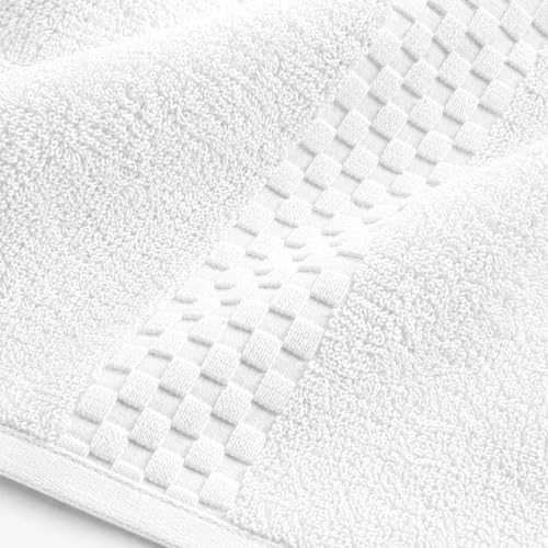 Pearl Linens Bath Towels Set of 4, 27 x 55 Inches, 100% Ring Spun Cotton Towels for Bathroom 650 GSM Quick Dry Lightweight Hotel Towels, Highly Absorbent Premium Towels for Home, Spa & Bathroom,White