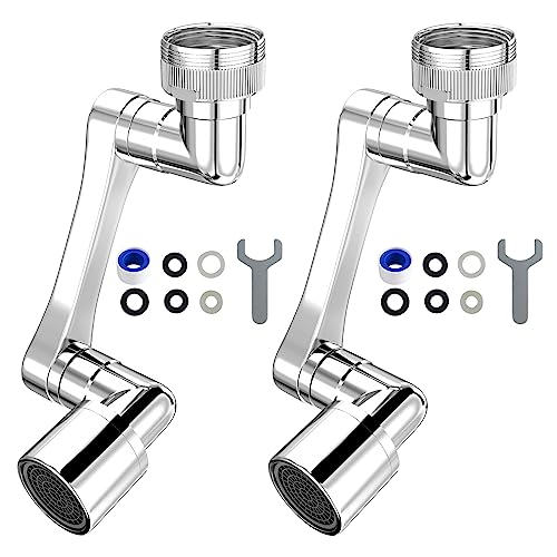 1080° Swivel Faucet Extender, Sliver, 2 PCS | Rotating Sink Extension Multifunctional Robotic Arm, Splash Filter Extension Aerator for Kitchen Bathroom - color: Brass - 2 Pack
