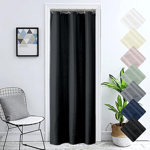 Aiyufeng Moga Fabric Black Shower Curtain 36 x 72 Inches Bath Stall Size, Hotel Quality, Washable, Black Spa Bathroom Curtains, 36x72 - color: Black, size: 36"W x 72"L (Pack of 1)