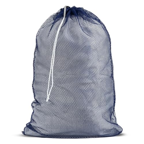 Handy Laundry Mesh XL Laundry Bag - Durable, Machine Washable with Secure Drawstring Closure - Perfect for College Dorms, Laundromats, Apartments (Navy, Large 24" x 36") | XL 24x36 Mesh Laundry Bag, Secure Drawstring, Heavy Duty, Machine Washable, for Del