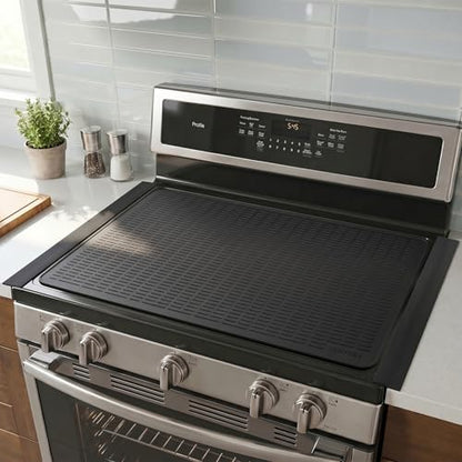 Silicone Stove Gap Covers with Stainless Steel, Oven Gap Filler Seals Gaps Between Stovetop and Counter, Stove Gap Guards Range Trim Kit, Easy to Clean Stove Gap Guard (Black 2 Pack,25") - color: Black, size: 25 inches