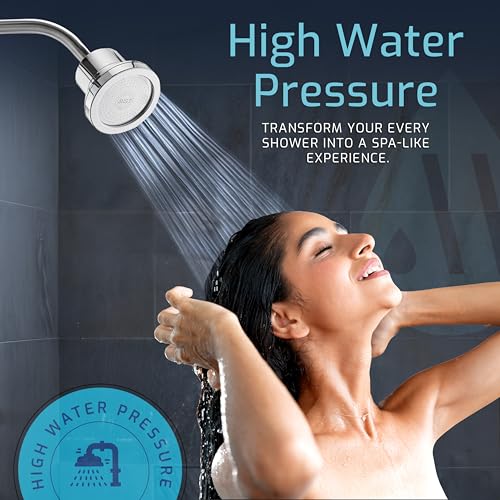 Mist Shower Filter Head for Hard Water Improves Skin, Hair, and Nails - Compact, High Output Filtered Shower Head with Filter Softens Water and Removes Chlorine and Heavy Metals, Chrome - style: Compact