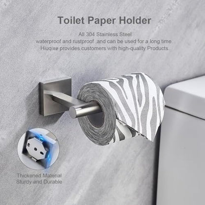 Wall-Mount Toilet Paper Holder, Open Arm, Brushed Nickel | SUS304 stainless steel, screw mount, fits standard, large and mega rolls, concealed caps, mounting hardware included - color: Brushed Nickel